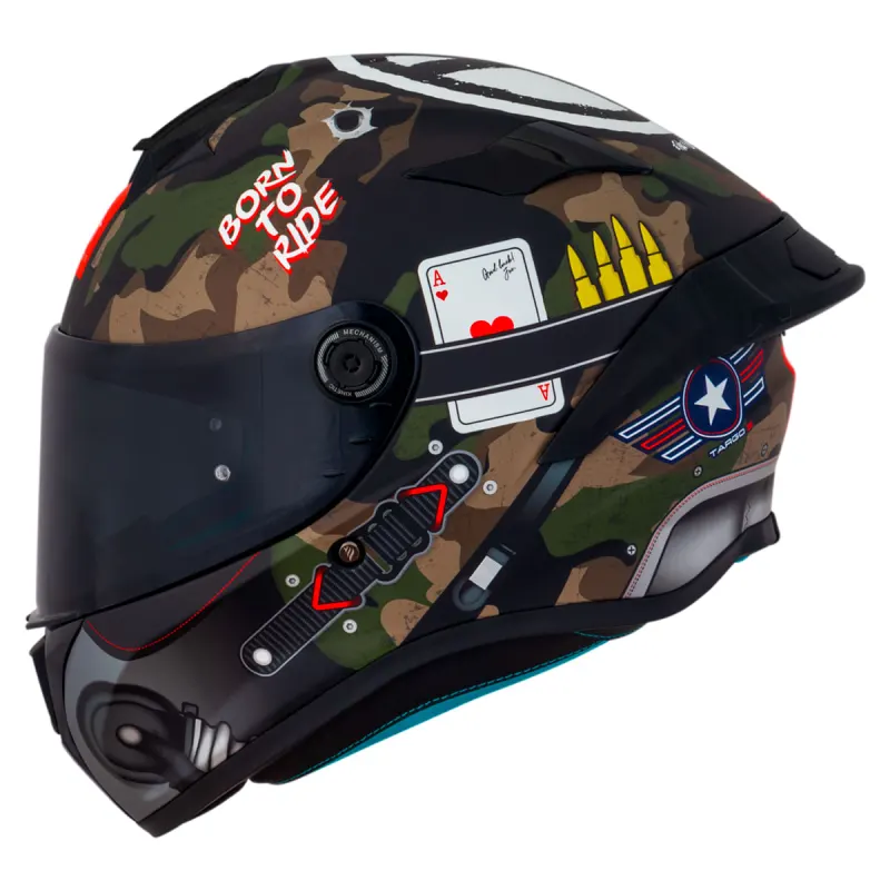 Capacete MT Targo S Patton A1 Preto Fosco Fechado - 