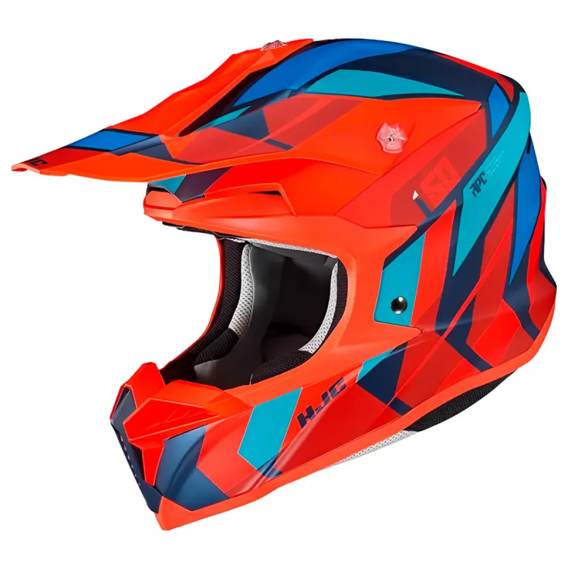 Capacete HJC Off I50 Vanish Laranja Azul Fechado - 