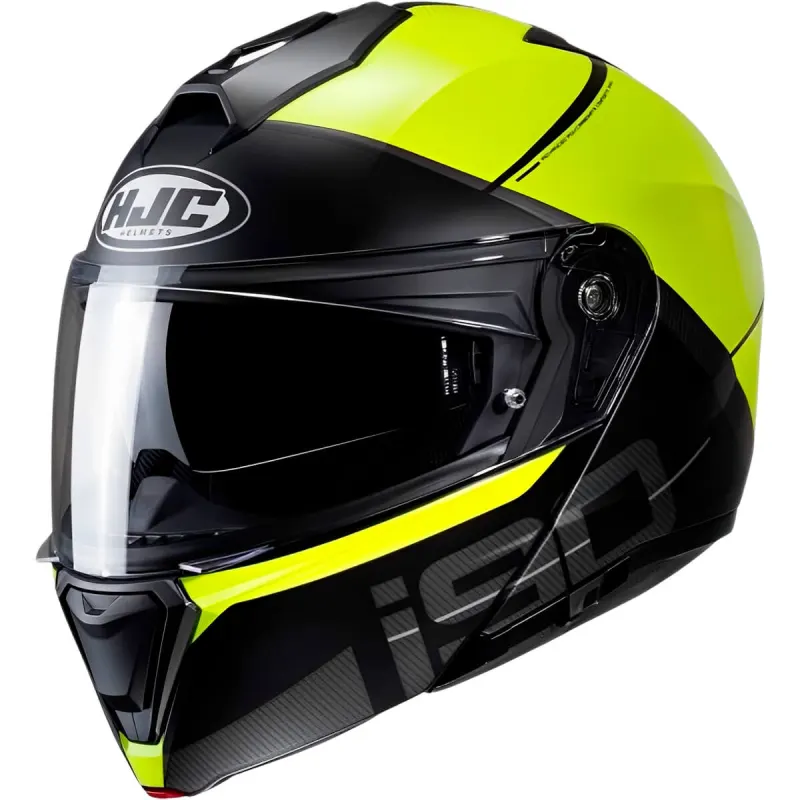 Capacete HJC I90 May Preto Verde Articulado/Robocop - Preto Verde