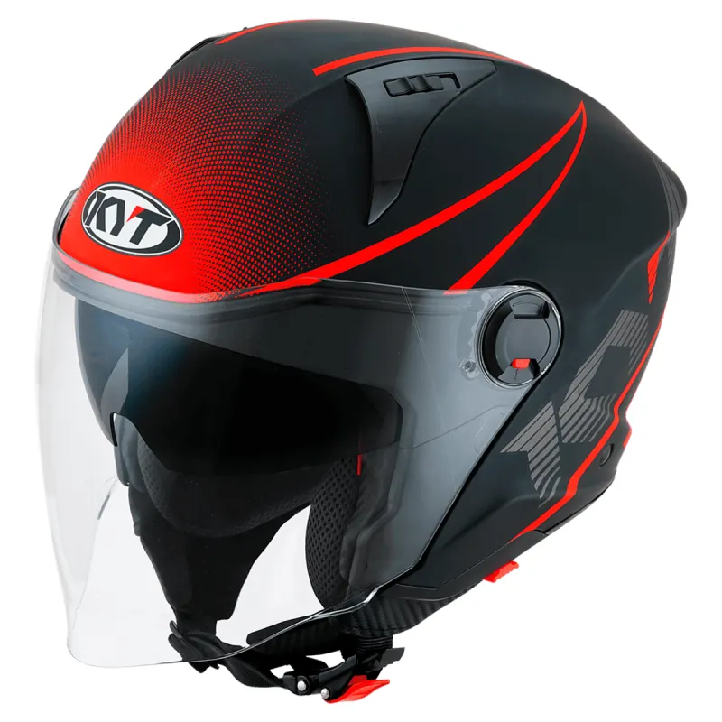 Capacete KYT D-City Colorful Fosco Vermelho Fechado - 