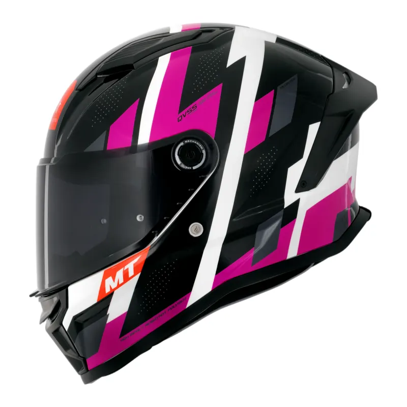 Capacete MT Stinger 2 Register B8 Preto Rosa Fechado - 