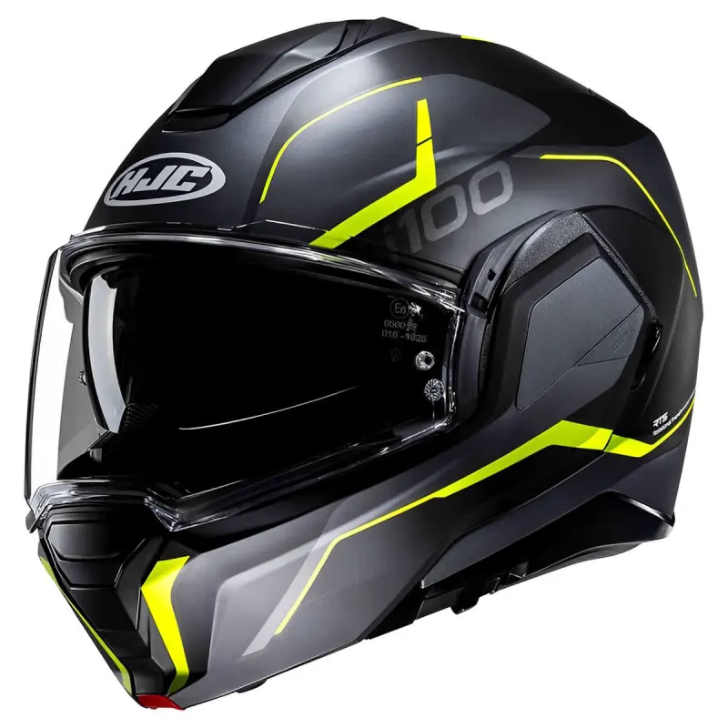 Capacete HJC I100 180 Lorix Cinza Preto Verde Fechado - 