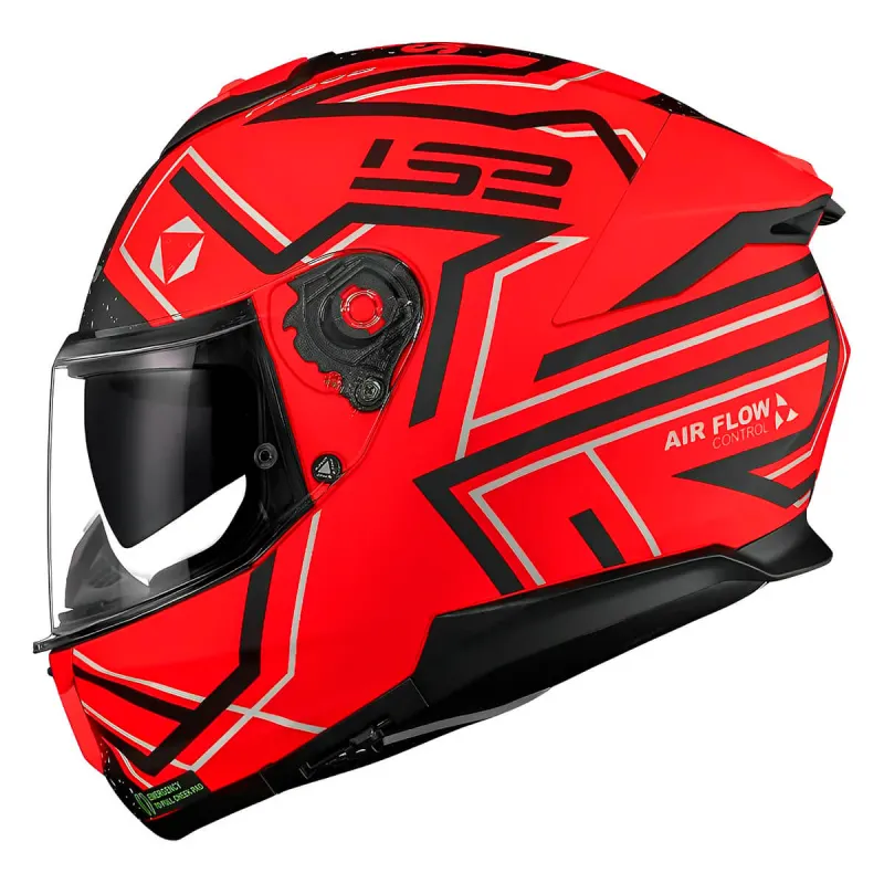 Capacete LS2 FF808 Stream 2 Maze Fosco Laranja Preto Fechado - Preto/Laranja