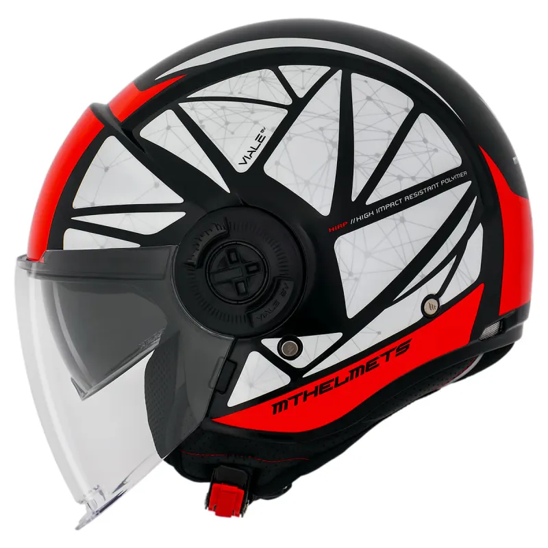 Capacete MT Viale SV Daven A5 Preto Vermelho Aberto - Preto Vermelho