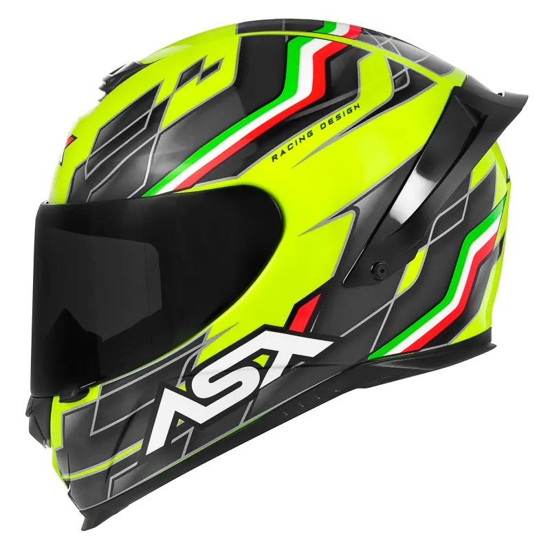 Capacete ASX Eagle Racing Italy Amarelo Fechado - 