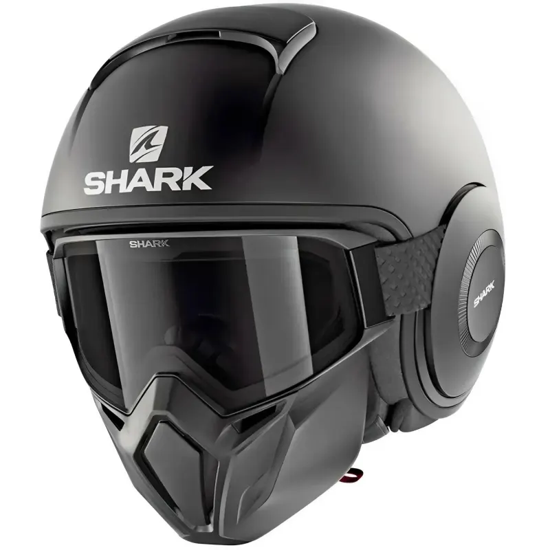 Capacete Shark Street Drak Blank Preto GMA BLK Fechado - 