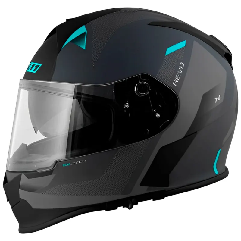 Capacete X11 Revo Vision SV Cinza Acqua Fosco Fechado - 