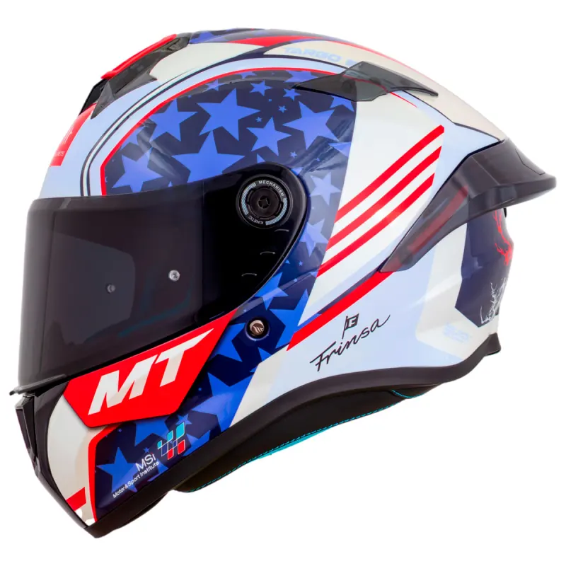 Capacete MT Targo S Ivan Ortola 2024 USA C7 Branco Fechado - 