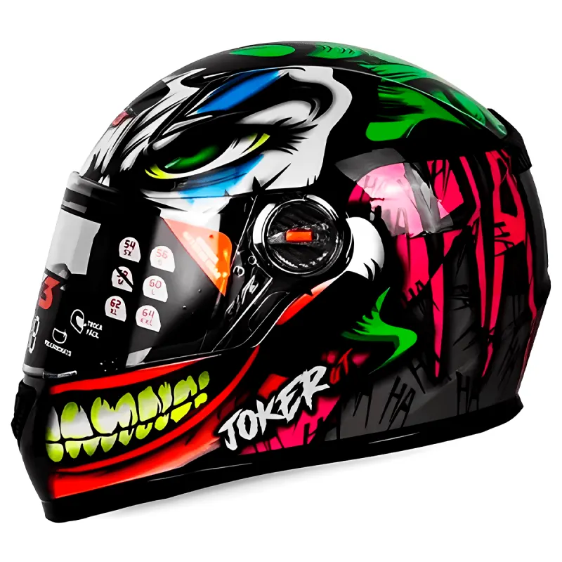 Capacete FW3 GTN Joker Preto Fechado - Preto