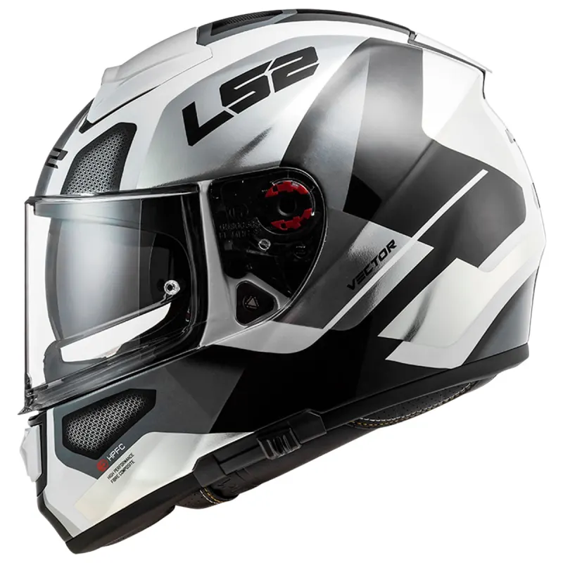 Capacete LS2 FF397 Vector Automat Branco Titanium Fechado - Branco