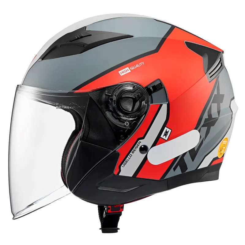 Capacete Texx Ugello Reisen Vermelho Branco Fechado - 