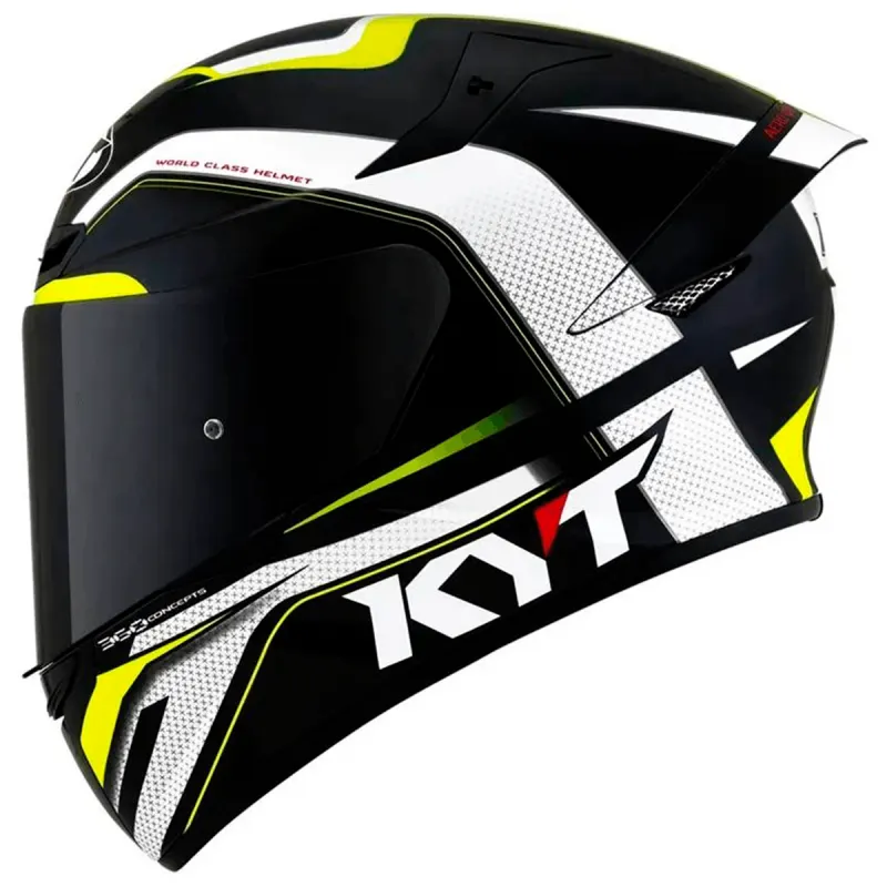 Capacete KYT TT Course Grand Prix Preto Amarelo Fechado - 