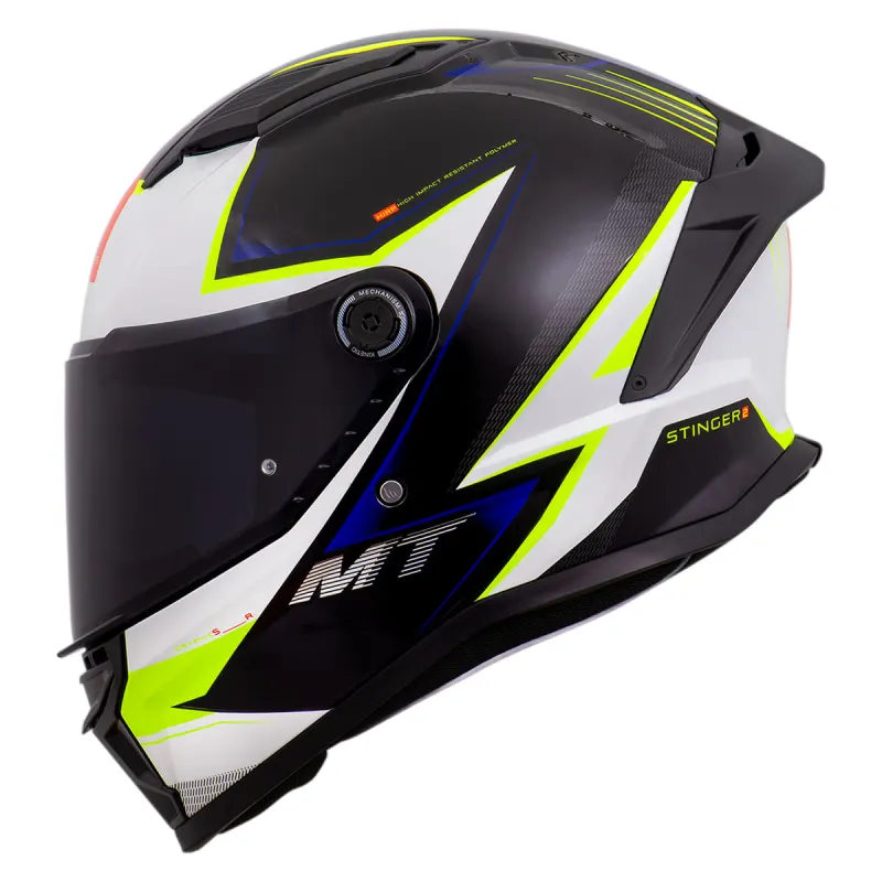 Capacete MT Stinger 2 SR B10 Amarelo Fluor Fechado - 