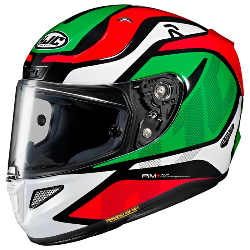 Capacete HJC RPHA 11 Deroka Verde Vermelho Fechado - 