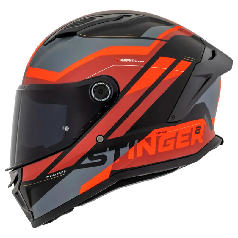 Capacete MT Stinger 2 Templo B5 Fosco Fechado - 