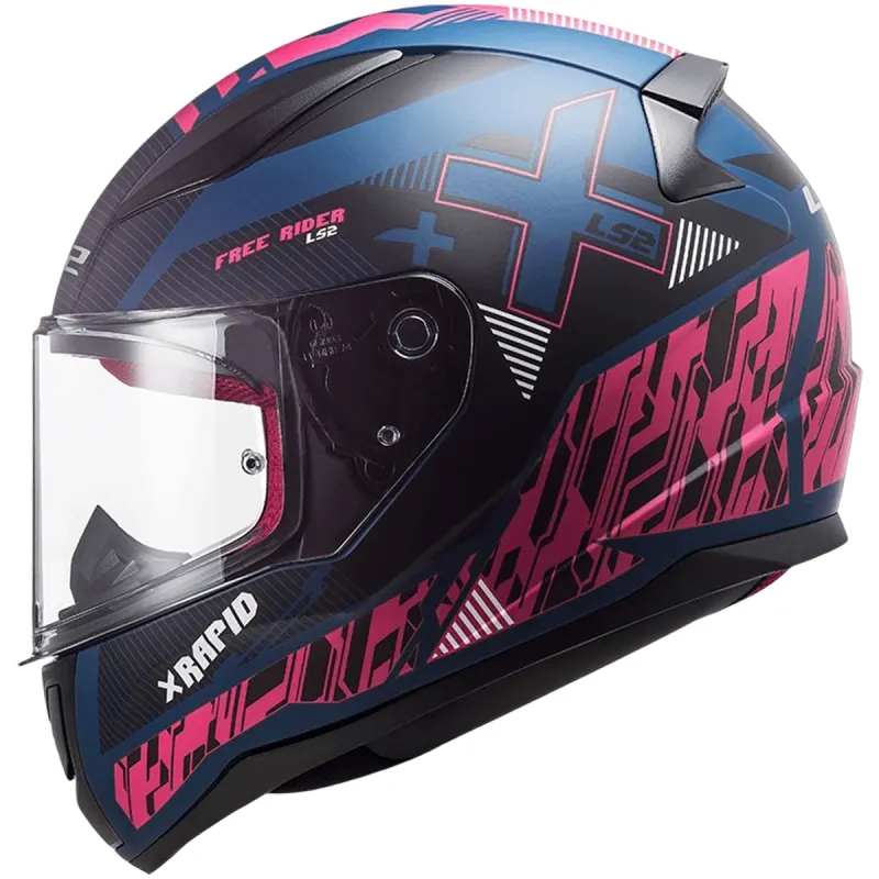 Capacete LS2 FF353 Rapid Xtreet Azul Roxo Fechado - Azul