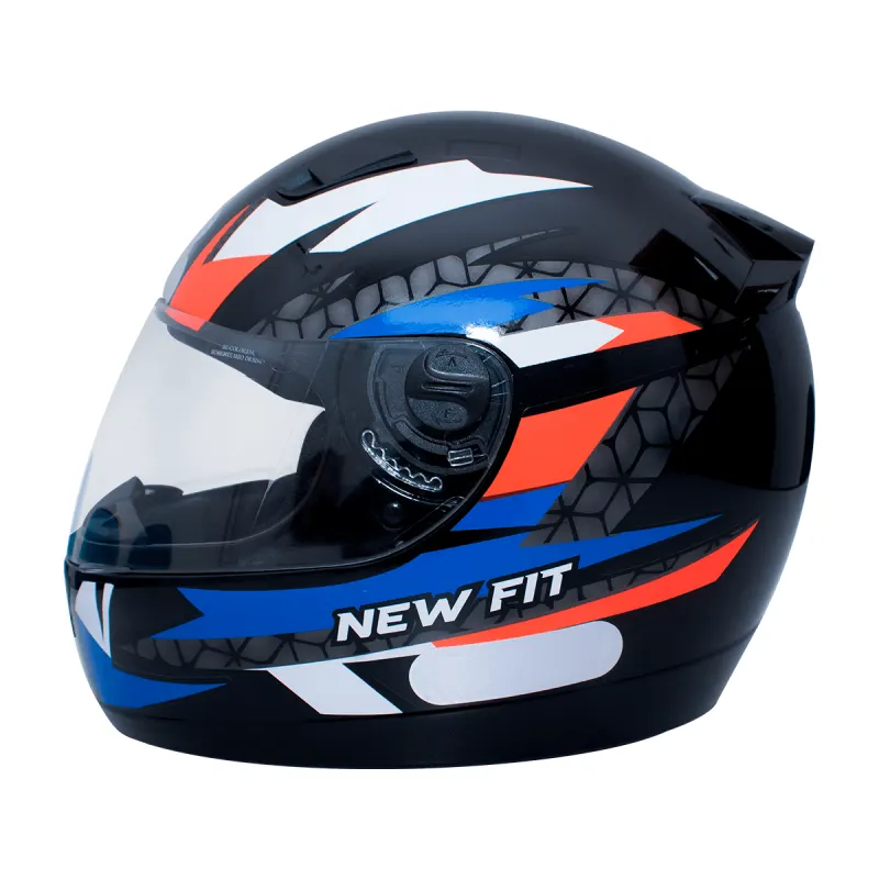 Capacete EBF New Fit Control Preto Azul Fechado - 