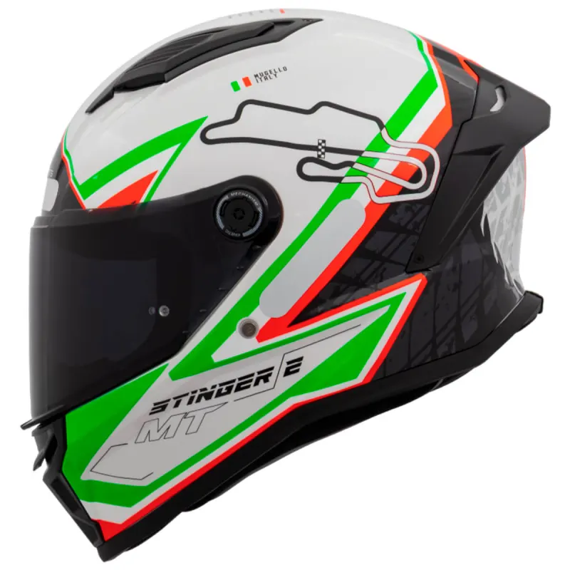 Capacete MT Stinger 2 Grand Prix A0 Itália Fechado - 