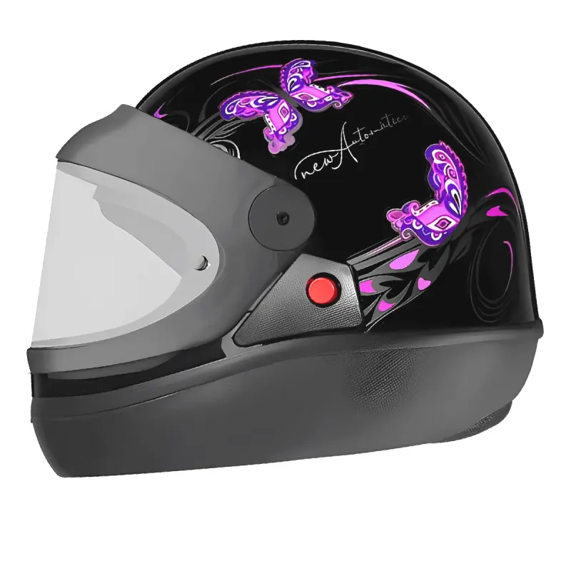 Capacete EBF Automatico Borboleta Preto Fechado - 
