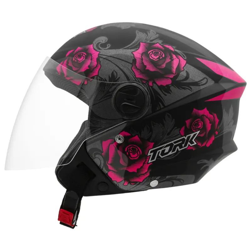 Capacete Pro Tork New Liberty 3 Flowers Fosco Pink Preto Fechado - 
