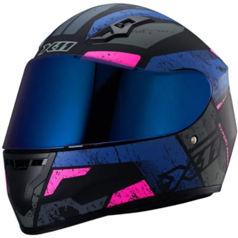 Capacete X11 Trust Pro Ballads Azul Rosa Fechado - 