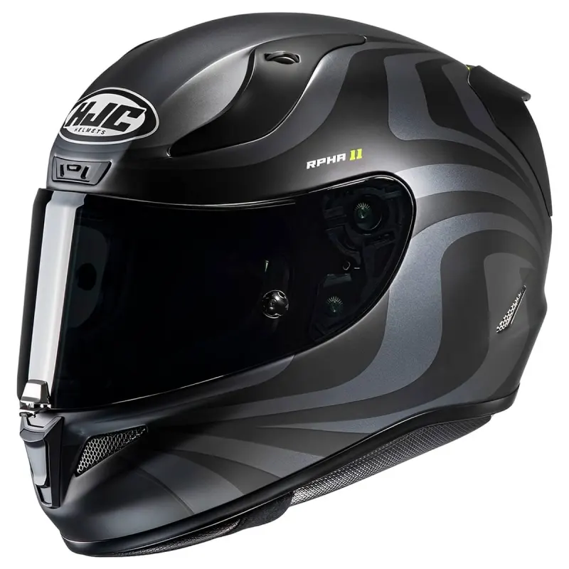 Capacete HJC RPHA 11 Eldon Cinza Verde Fosco Fechado - 