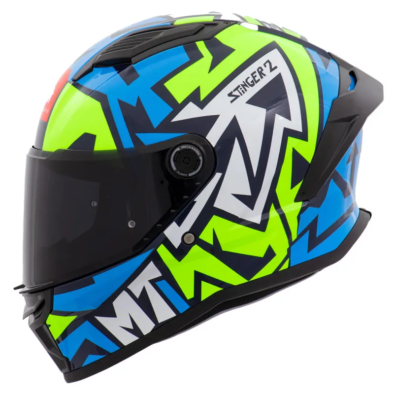Capacete MT Stinger 2 Meld C7 Azul Fechado - 