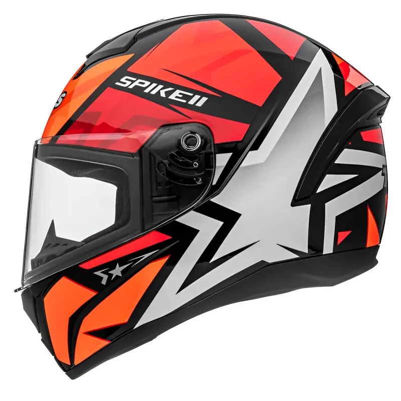 Capacete Peels Spike 2 1ST Preto Vermelho Fechado - 