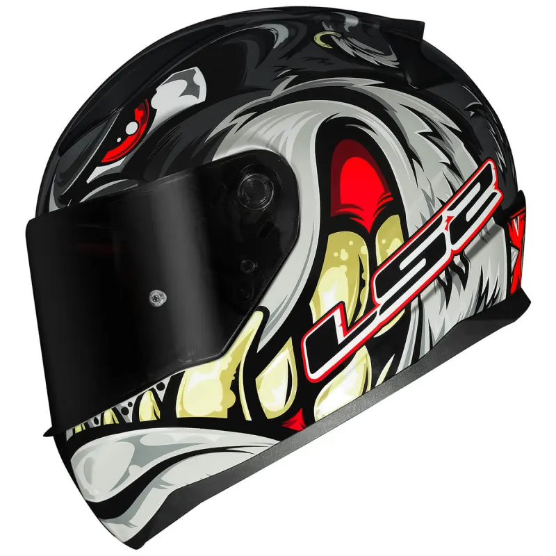 Capacete LS2 FF353 Rapid Spox Cinza Vermelho Fechado - Vermelho