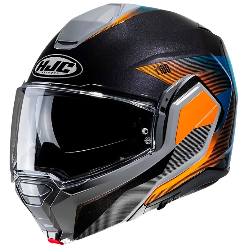 Capacete HJC I100 180 Beston Cinza Laranja Azul Articulado/Robocop - Cinza Laranja Azul