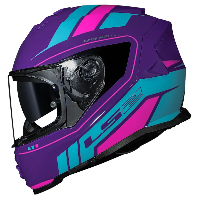 Capacete LS2 FF800 Storm Fist Roxo Azul Fechado - Azul