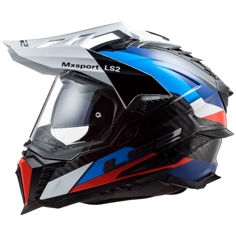 Capacete LS2 MX701 Explorer Frontier Preto Azul Cross/Off-Road - Preto/Azul
