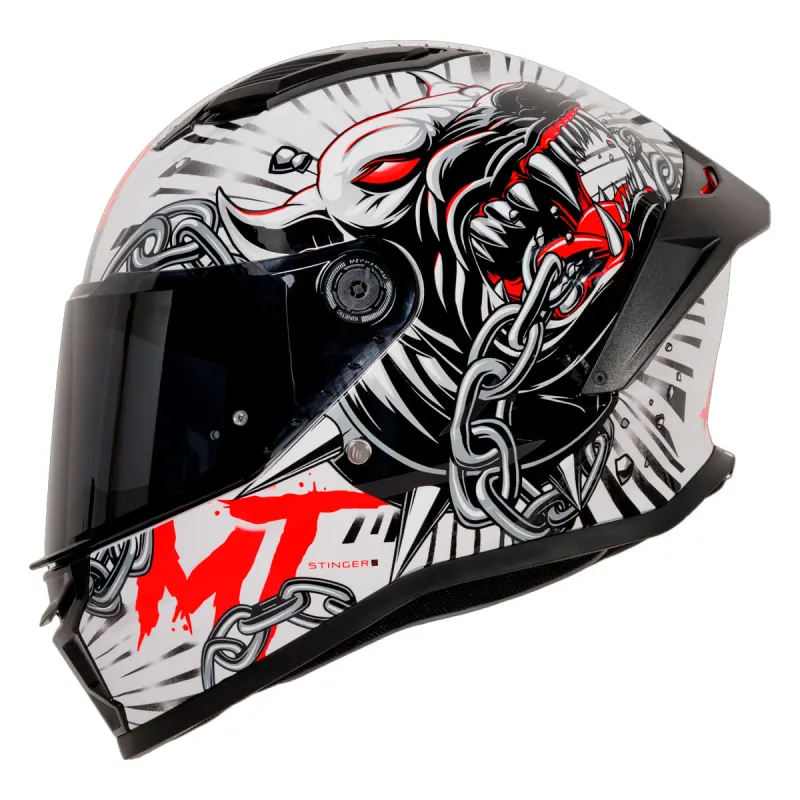 Capacete MT Stinger 2 Akin C15 Gloss Pearl Fechado - 