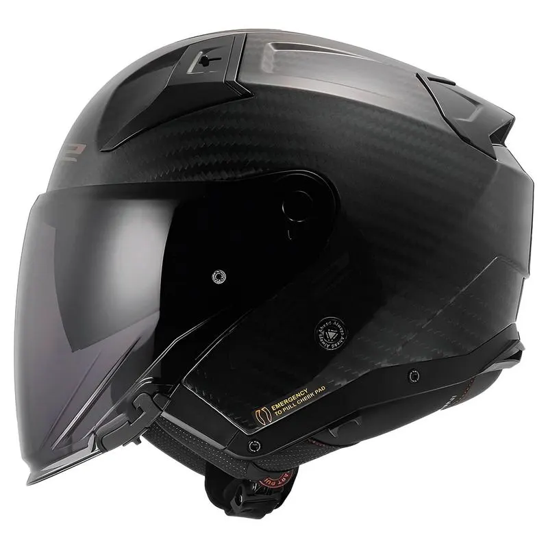 Capacete LS2 OF603 Infinity 2 C Solid Carbon Fosco Aberto - Carbono