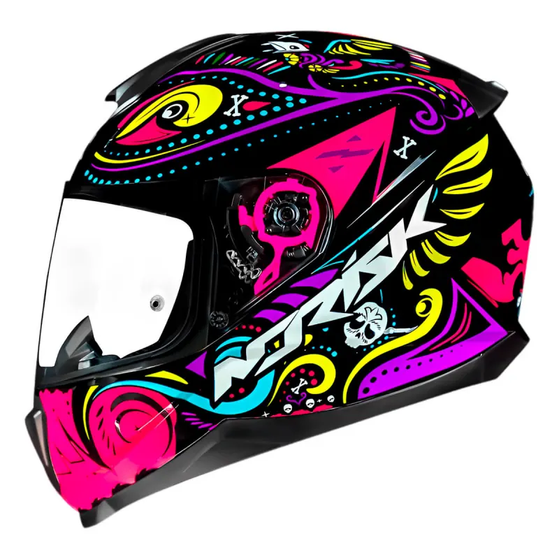 Capacete Norisk Razor Circus Preto Pink Fechado - Preto Pink
