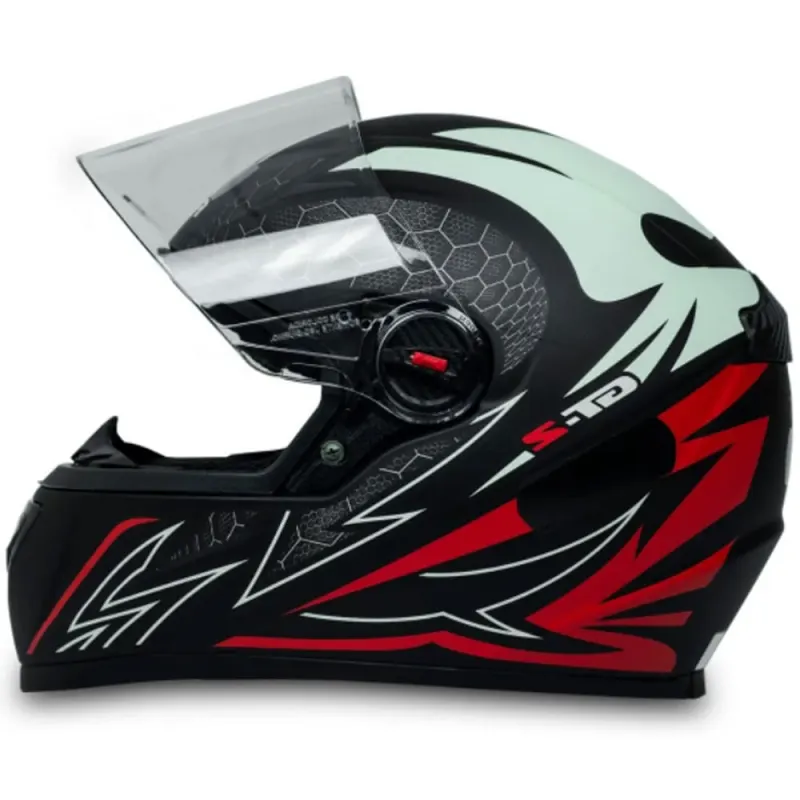 Capacete FW3 GT2 Fosco Branco Vermelho Fechado - 
