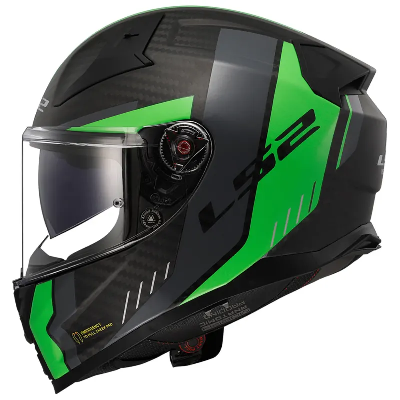 Capacete LS2 FF811 Vector 2 Carbon Grid Fechado - Carbono
