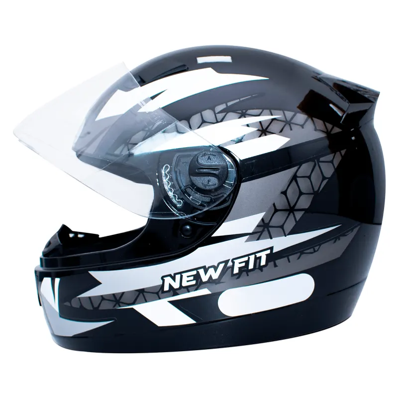 Capacete EBF New Fit Control Preto Prata Fechado - 
