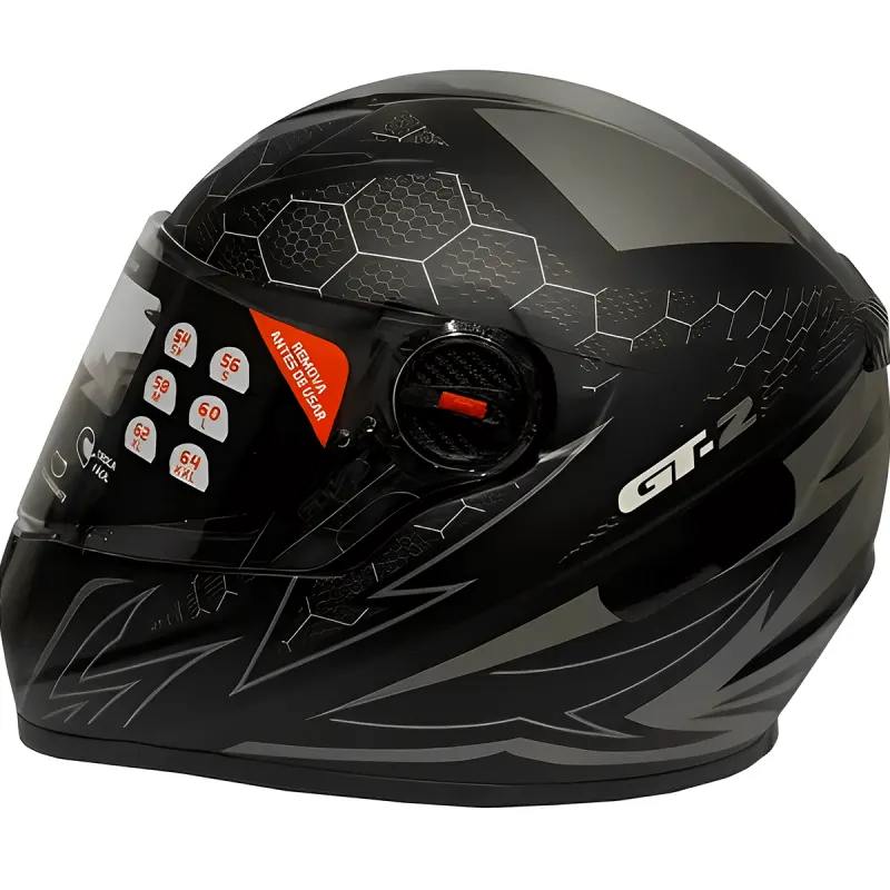 Capacete FW3 GTX 2 Preto Fosco Grafite Fechado - Preto Fosco Grafite