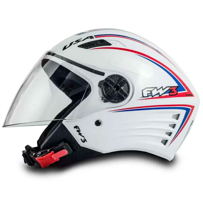 Capacete FW3 X Open Branco Usa Aberto - 