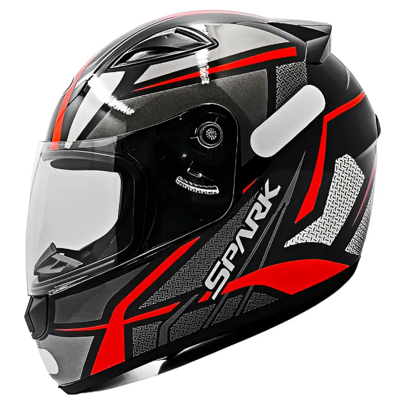Capacete EBF Spark Spider Preto Vermelho Fechado - Preto Vermelho