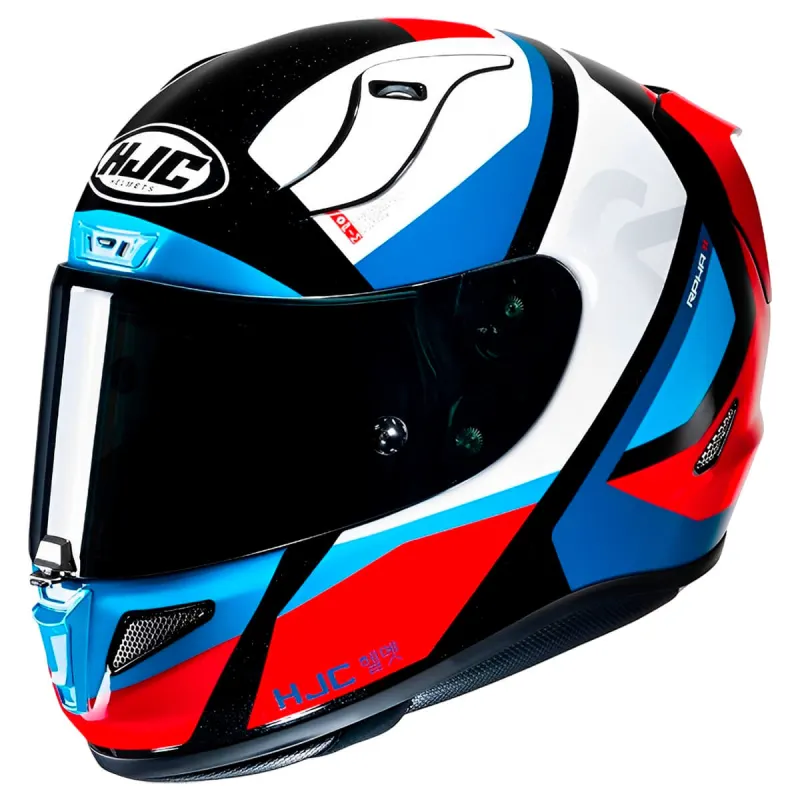 Capacete HJC RPHA 11 Seeze Azul Vermelho Branco Fechado - 