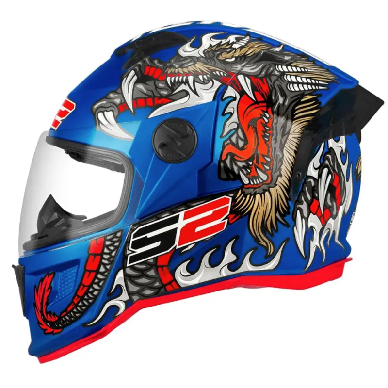 Capacete Pro Tork Stealth Dragon Azul Fechado - 