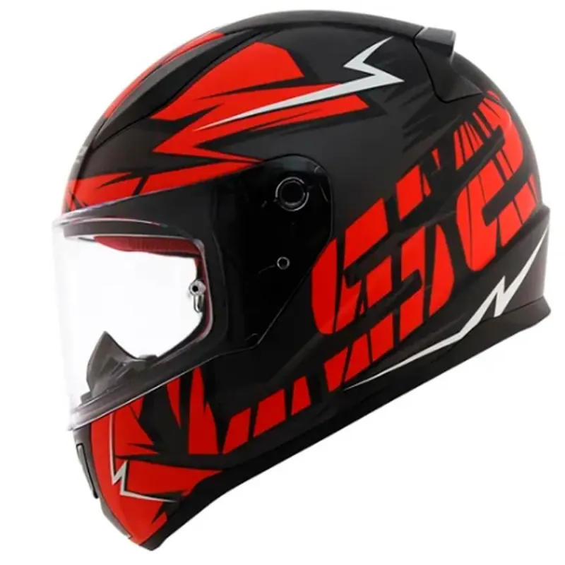 Capacete LS2 FF353 Rapid Cromo Fosco Vermelho Fechado - Preto/Vermelho