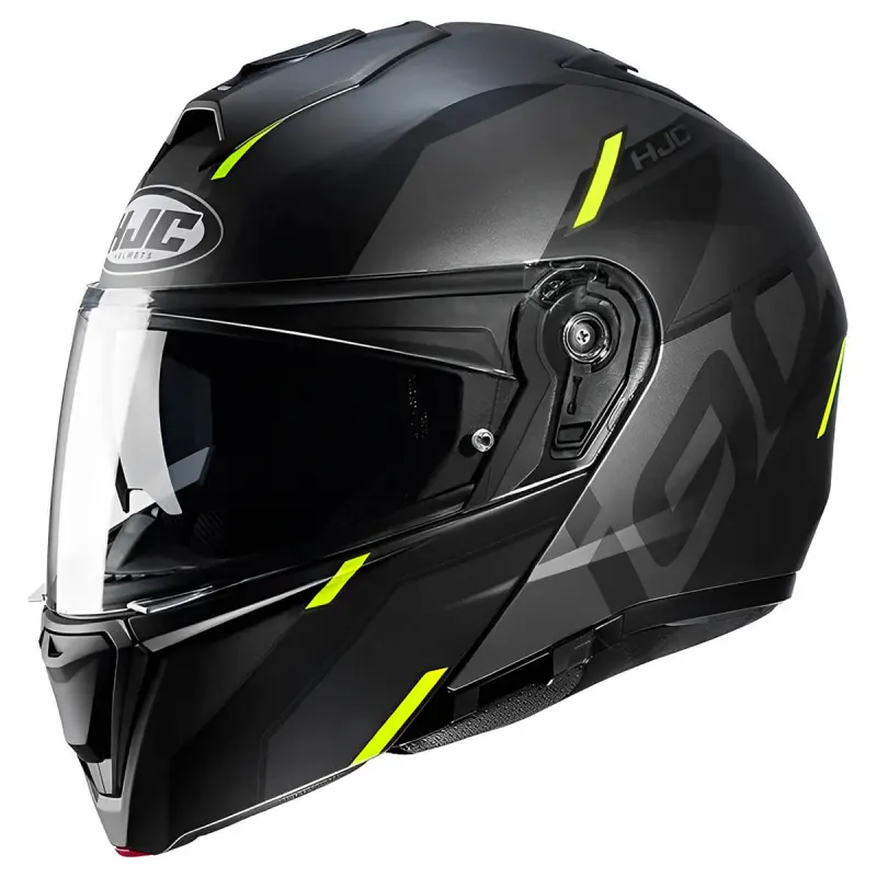 Capacete HJC I90 Aventa Preto Cinza Verde Fechado - 