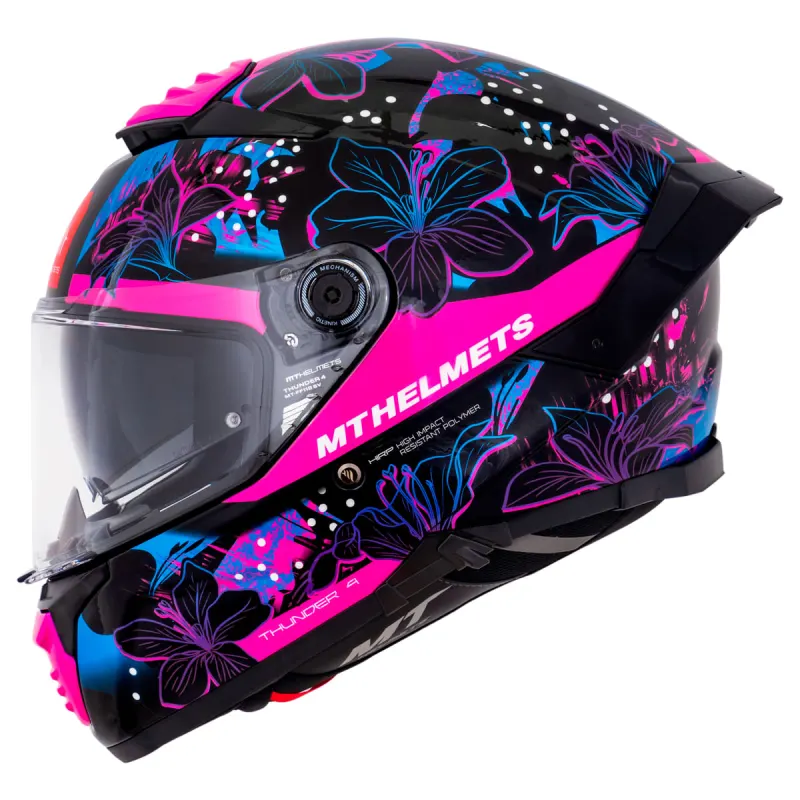 Capacete MT Thunder 4 Jungle A8 Rosa Fechado - 