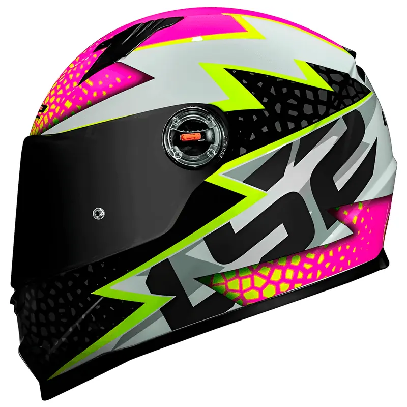 Capacete LS2 FF358 Speedy Branco Rosa Fechado - Branco