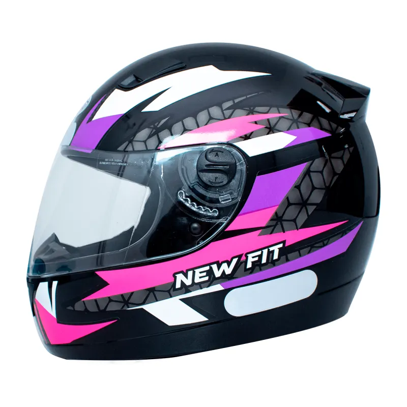 Capacete EBF New Fit Control Preto Rosa Fechado - 