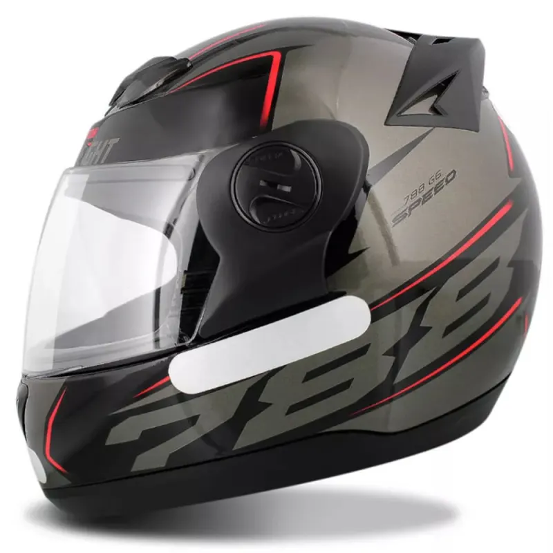 Capacete Pro Tork 788 G6 Speed Preto Cinza Fechado - 