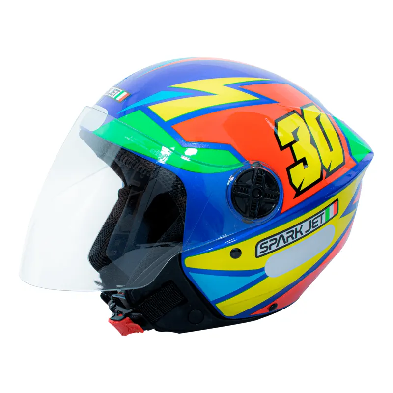 Capacete EBF Capacete EBF Spark Jet 30 Azul Twister Aberto - Azul Twister